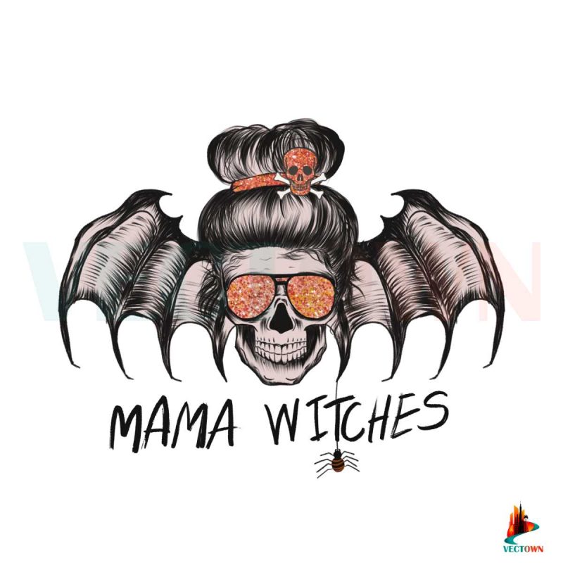 mama-witches-messy-bun-bat-ghost-png-sublimation-designs