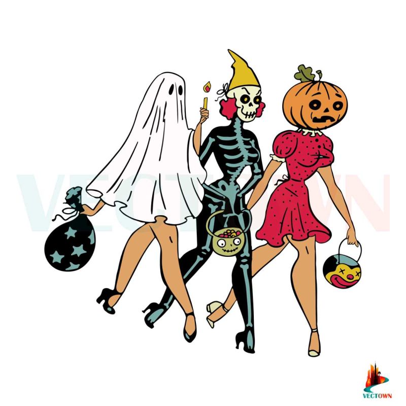 halloween-women-spooky-ghost-and-sketelon-svg-digital-file