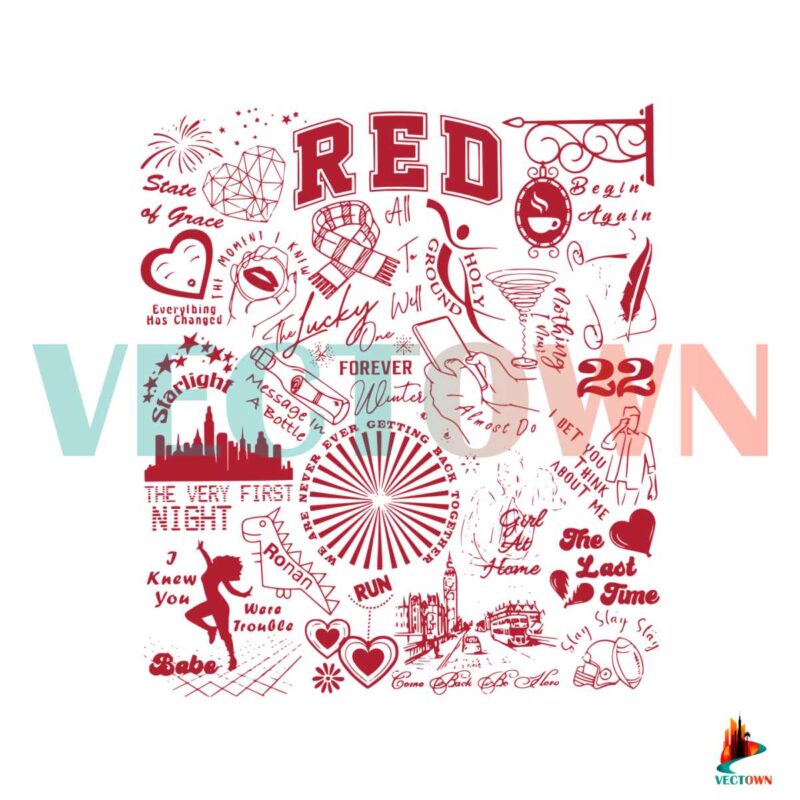 red-all-too-well-taylor-swift-song-tracklist-svg-cutting-files