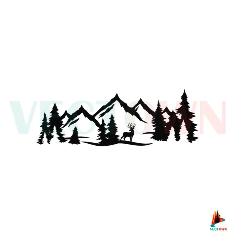 vintage-deer-mountain-and-forest-svg-cutting-digital-file
