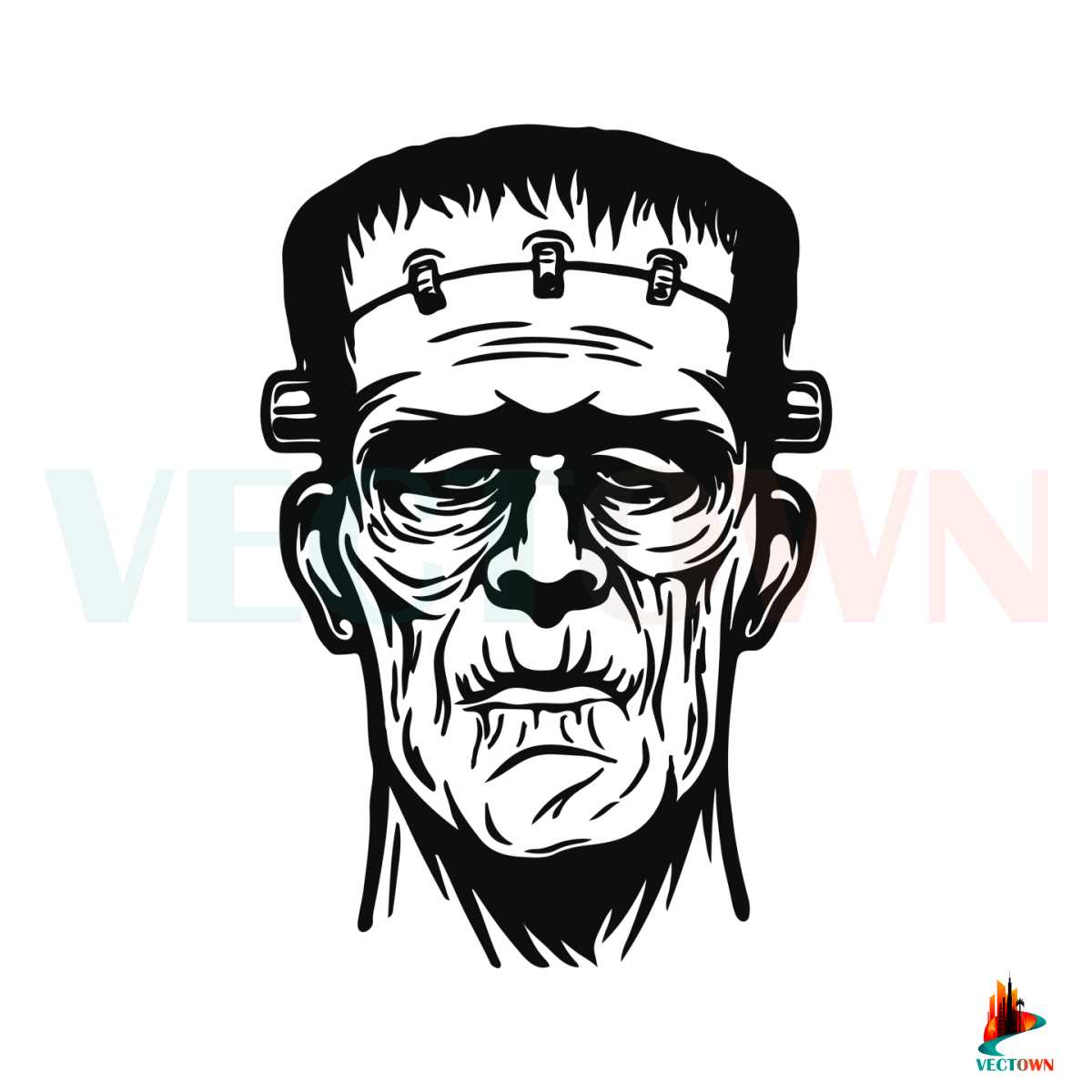 Frankenstein Halloween Character SVG Digital File, Horror