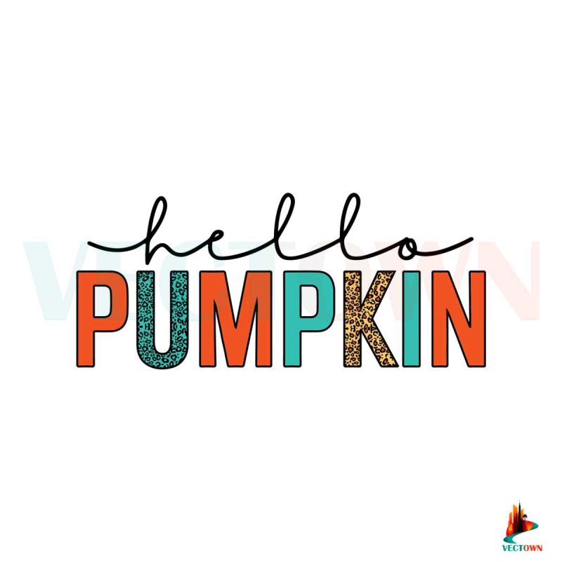 hello-pumpkin-fall-leopard-svg-digital-file