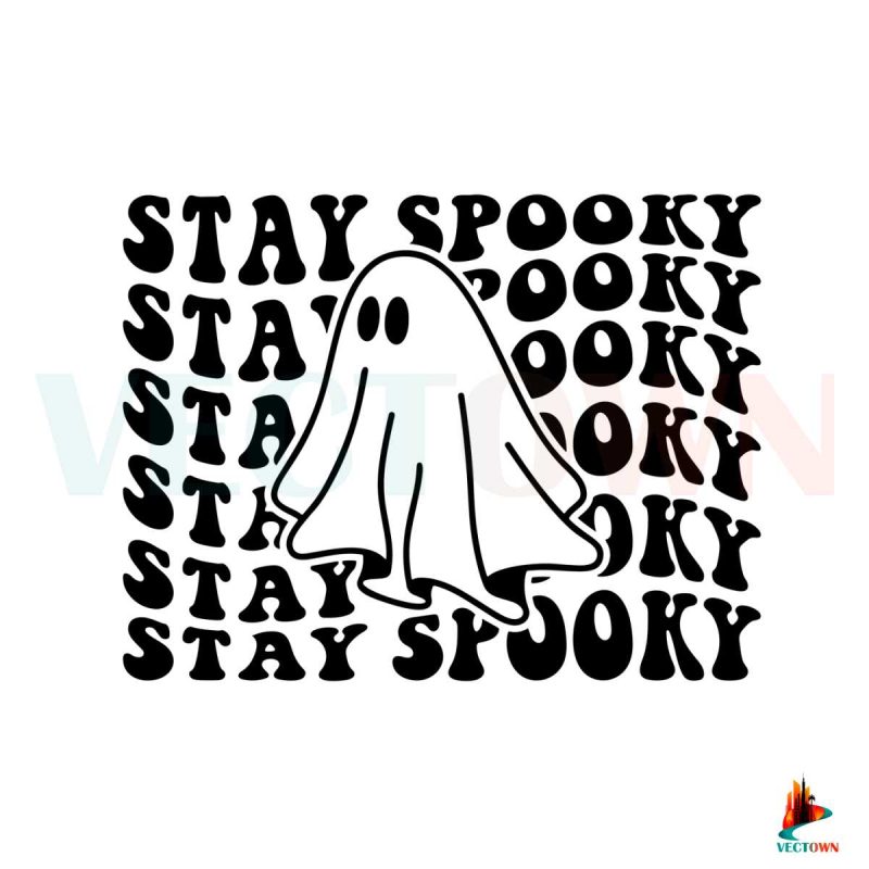 ghost-stay-spooky-scary-ghost-retro-svg-digital-file