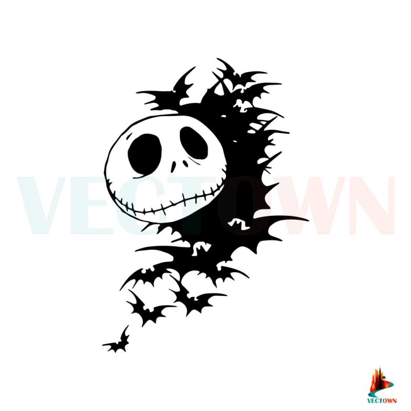 halloween-jack-skellington-with-bat-svg-silhouette