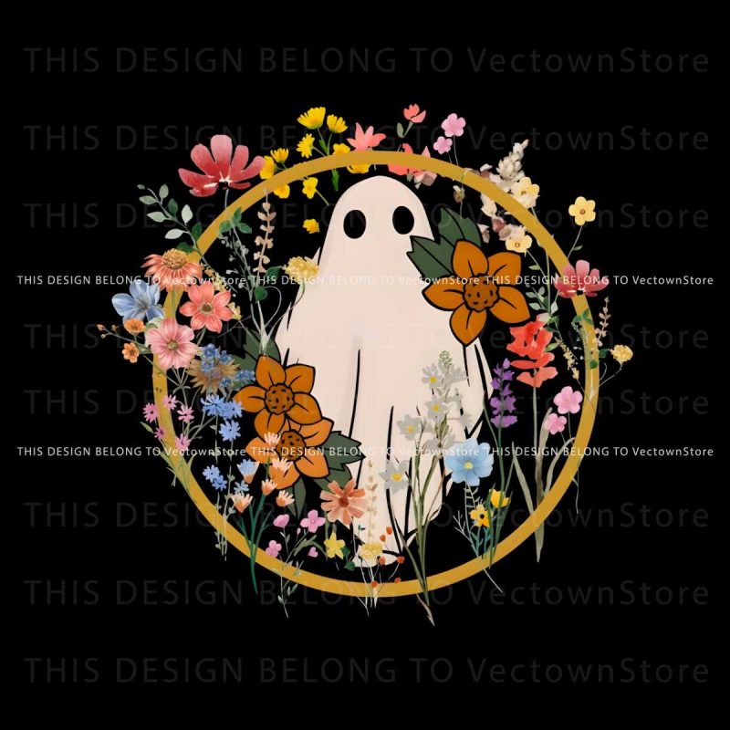 vintage-wildflower-ghost-halloween-png-sublimation