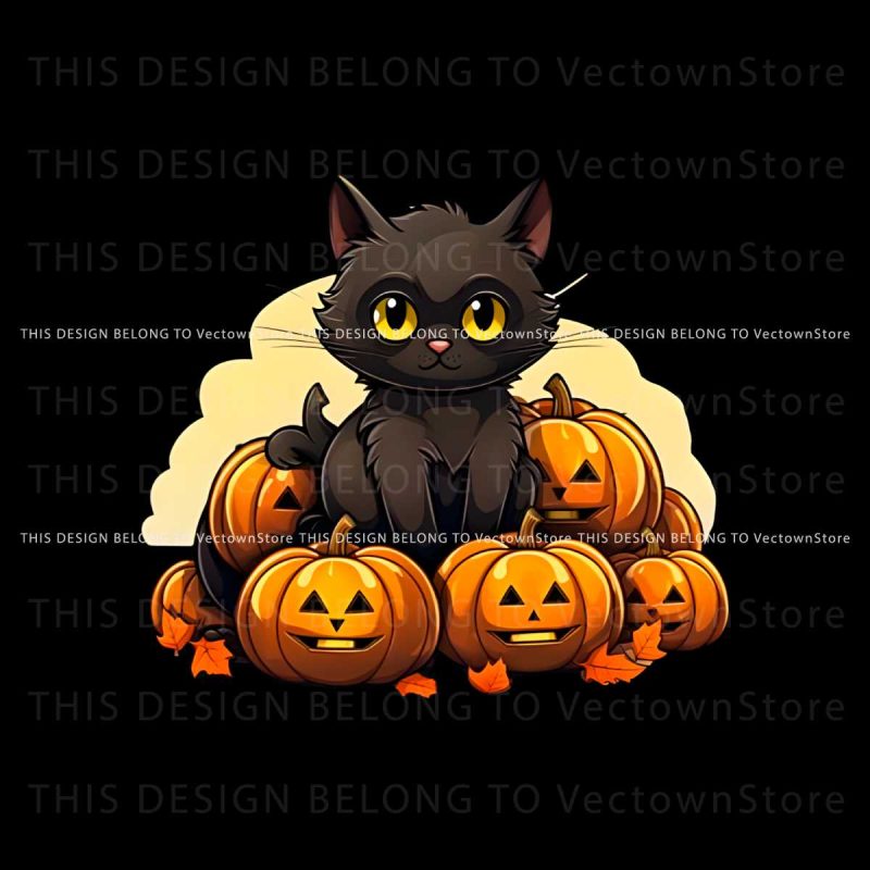 halloween-black-cat-and-pumpkins-png-download-file