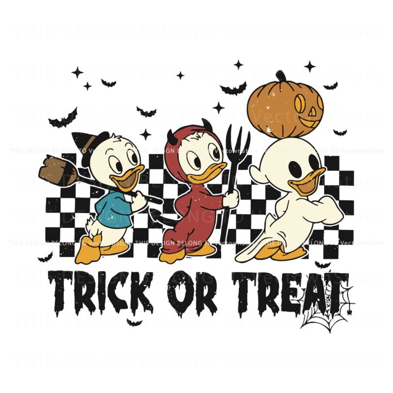 vintage-trick-or-treat-duck-spooky-season-svg-digital-file