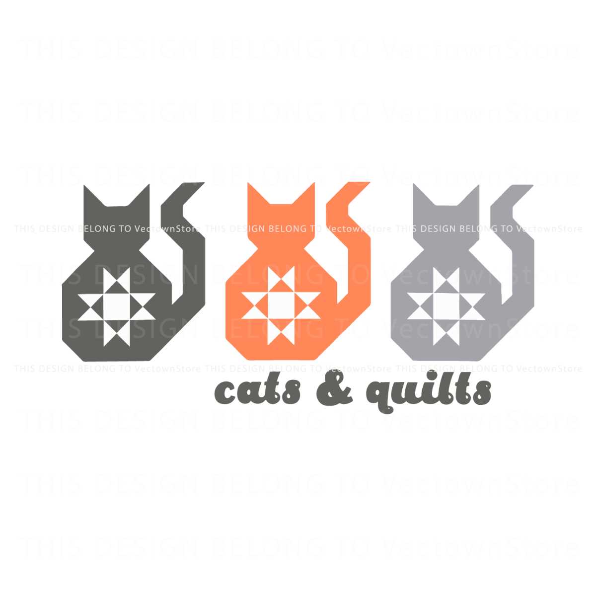 Vintage Cats And Quilts SVG Funny Cats SVG Digital Cricut File