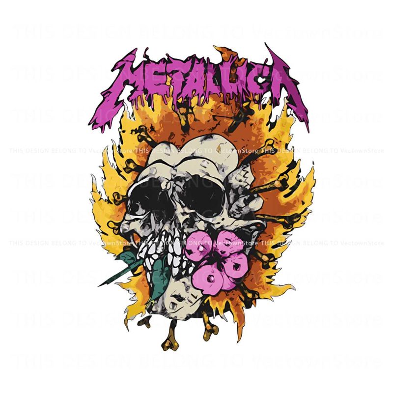vintage-metallica-floral-skull-png-thrash-metal-band-png-file