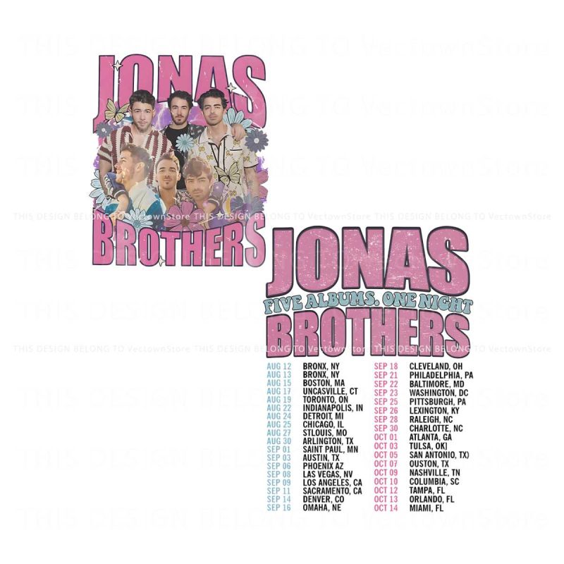 retro-floral-jonas-brother-five-albums-one-night-tour-png