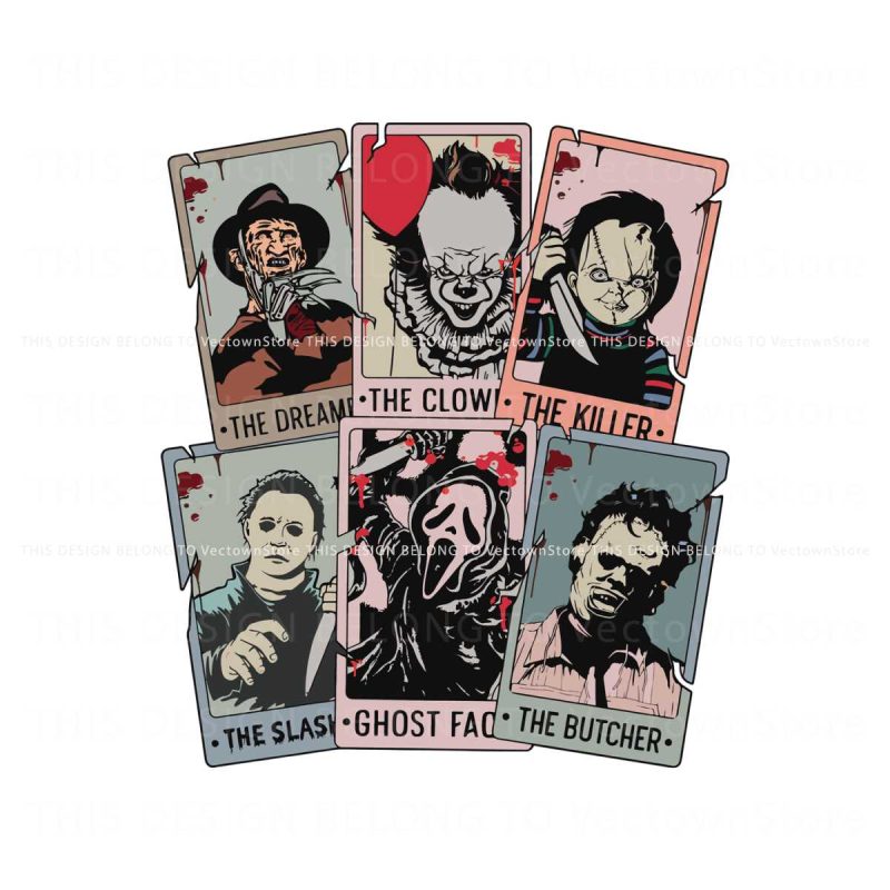 vintage-horror-characters-tarot-card-svg-graphic-design-file