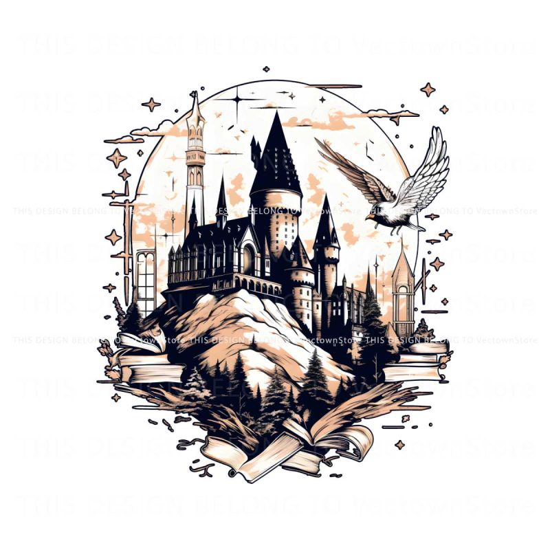 hogwarts-castle-harry-potter-books-crow-png-download