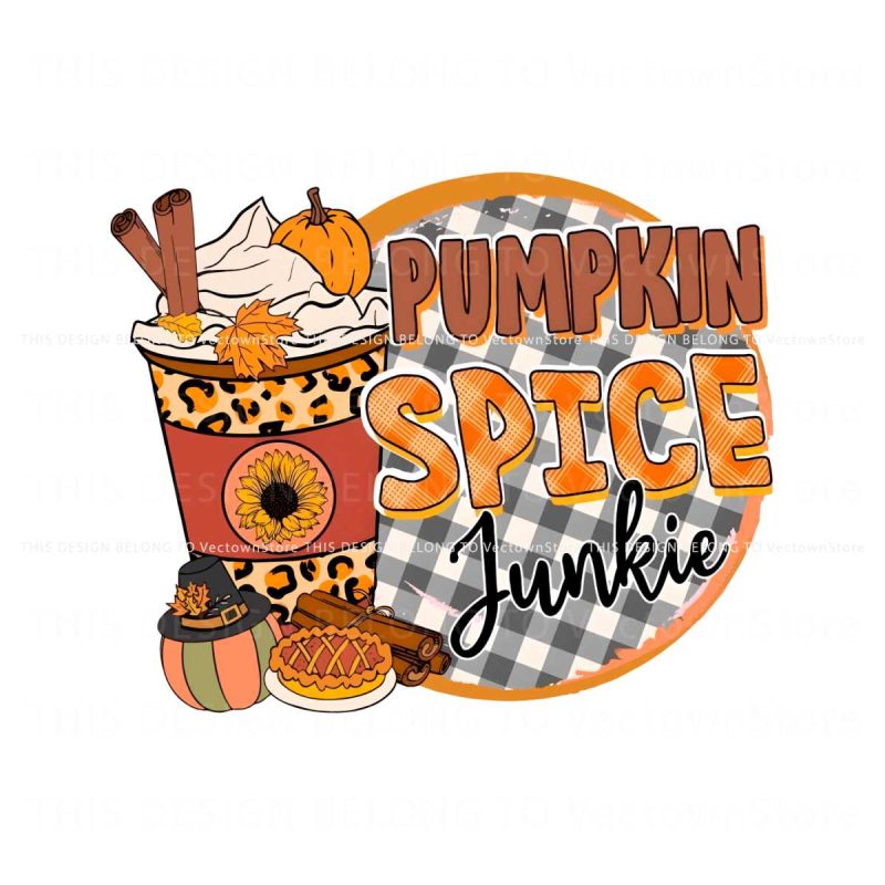 retro-pumpkin-spice-junkie-png-fall-coffee-png-download