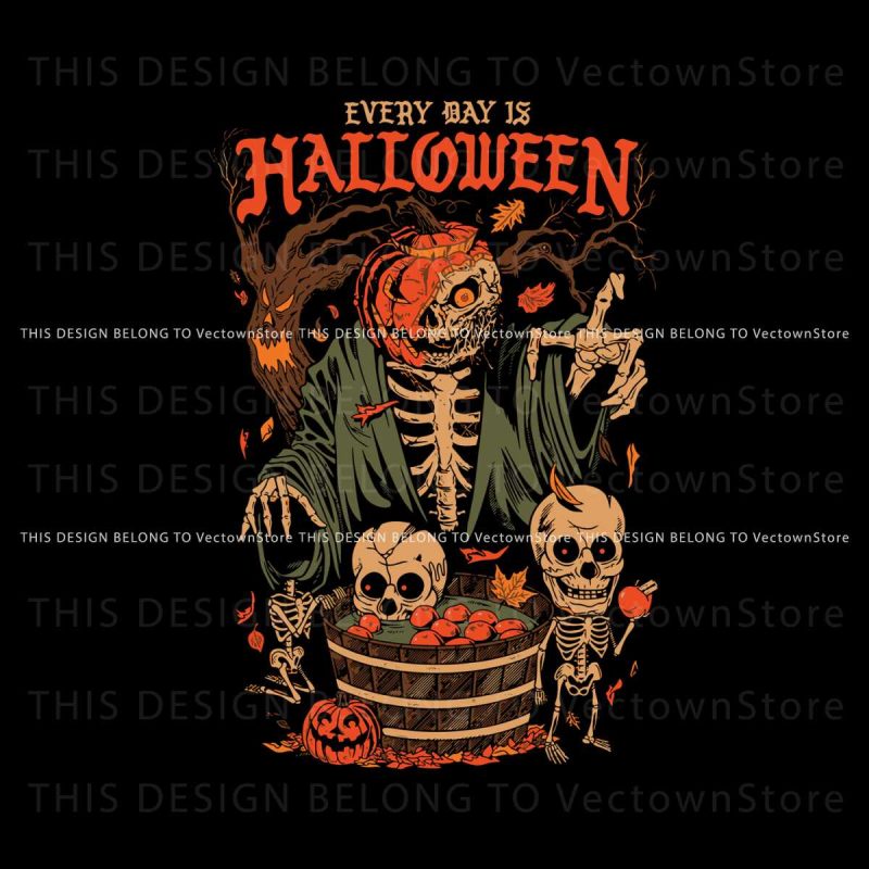retro-every-day-is-halloween-horror-skeleton-svg-download