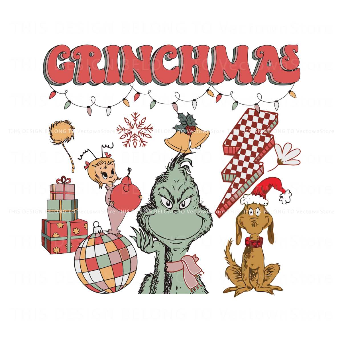 Retro Mery Grinchmas Svg Groovy Christmas SVG Cricut File