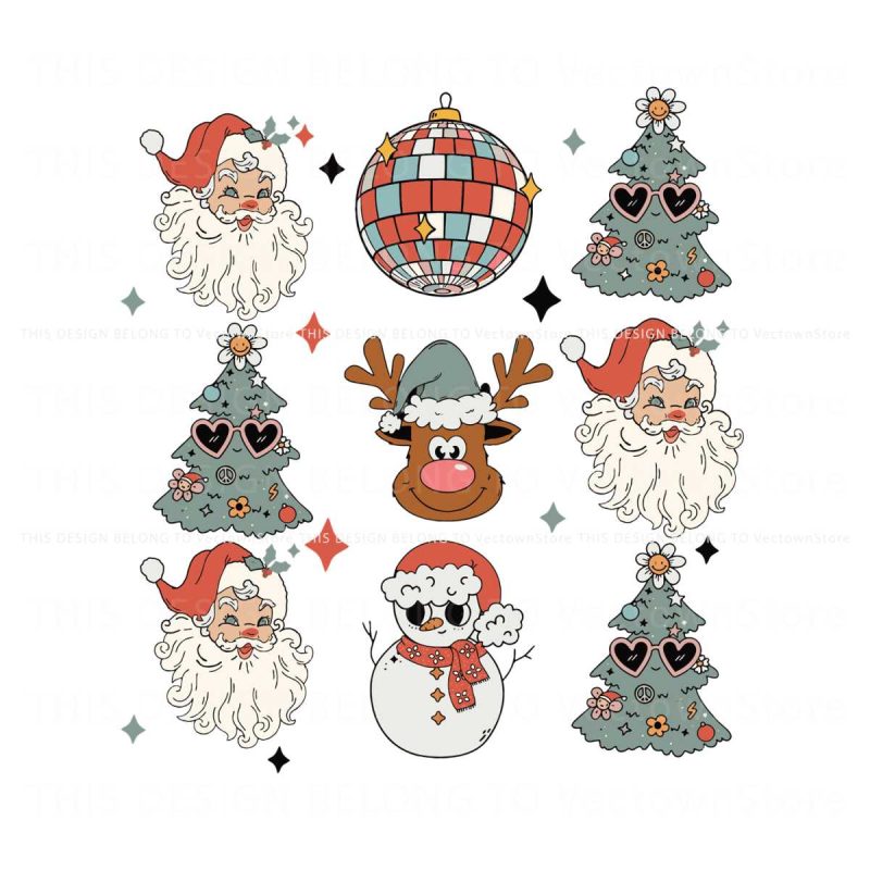 retro-reindeer-santa-claus-christmas-tree-snowman-svg-file