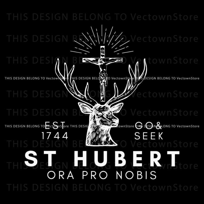 catholic-st-hubert-hunting-ora-pro-nobis-svg-digital-file
