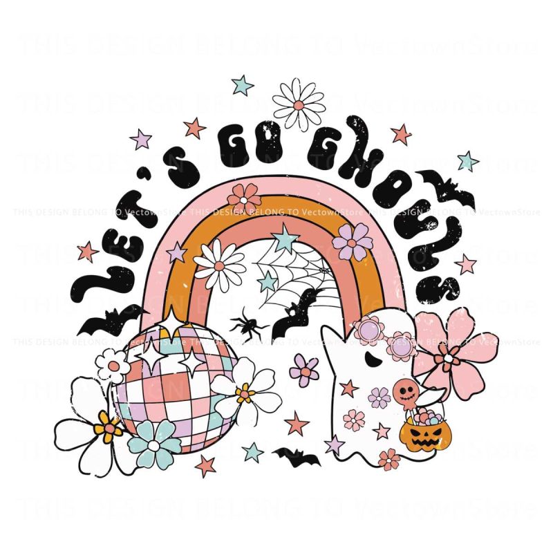 lets-go-ghouls-cute-floral-ghost-svg-graphic-design-file
