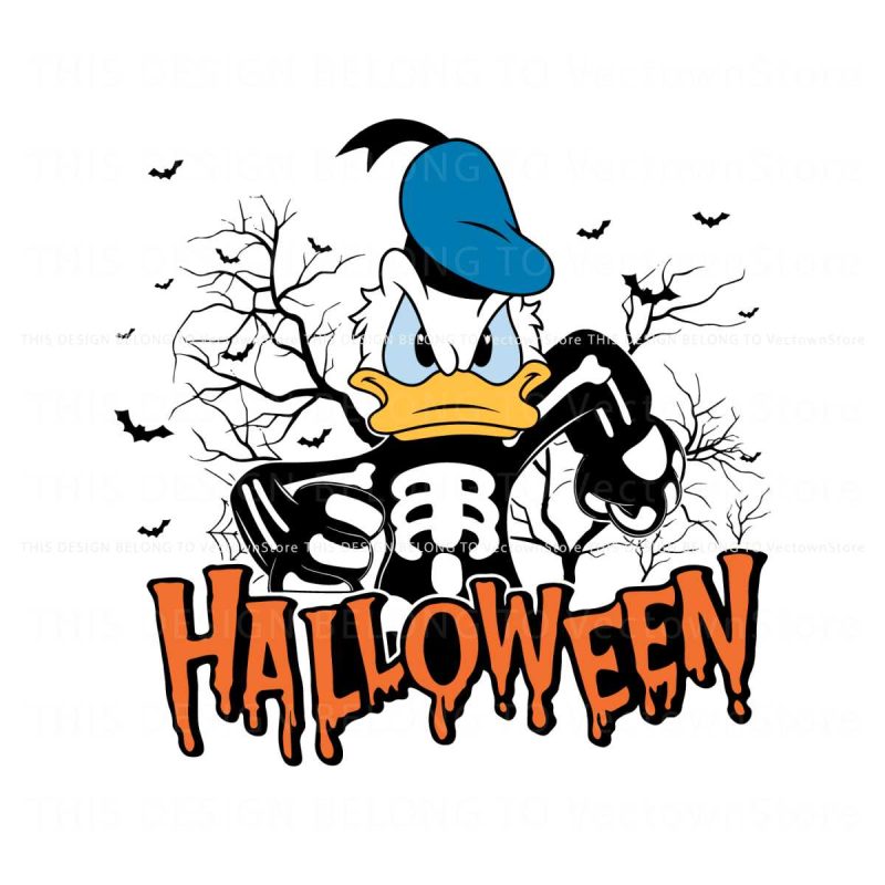 vintage-donald-duck-skeleton-halloween-svg-download