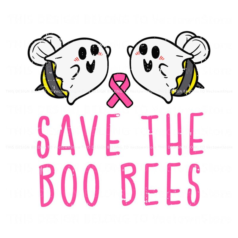 save-the-boo-bees-ghost-breast-cancer-awareness-svg-file