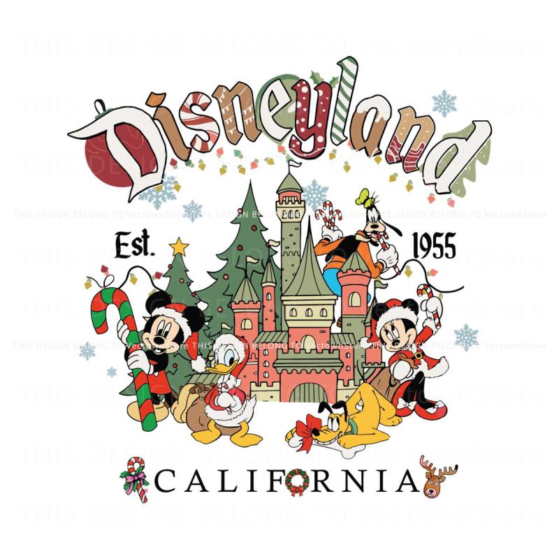 vintage-disneyland-mickey-and-friend-castle-christmas-svg