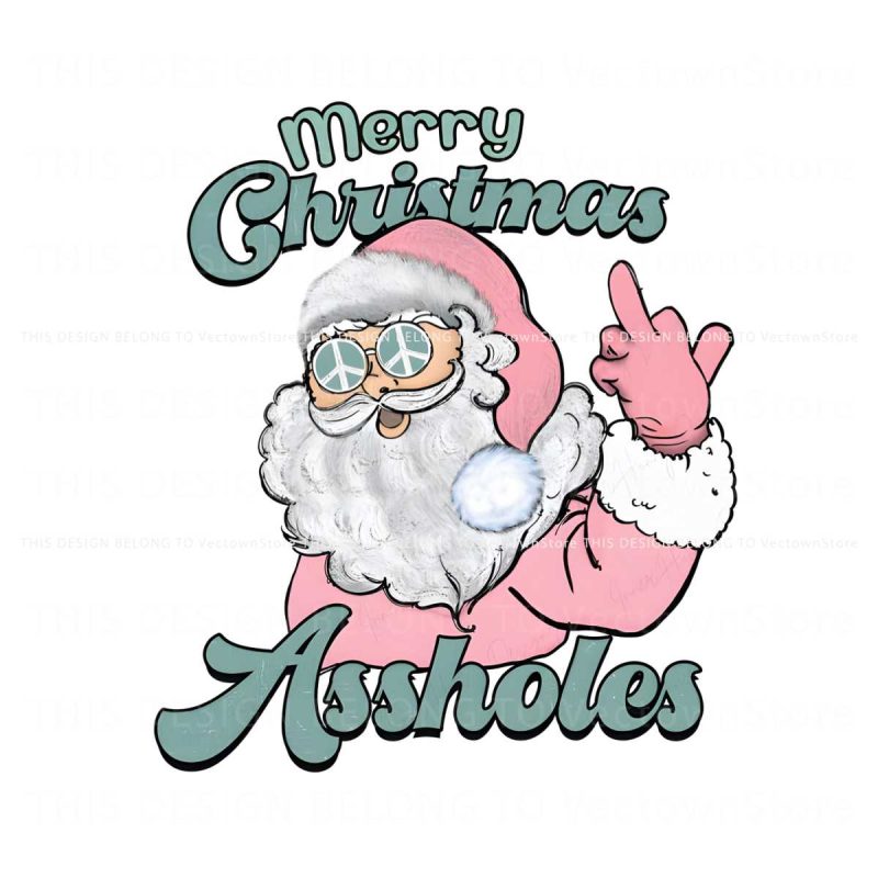 retro-merry-christmas-santa-baby-assholes-png-download
