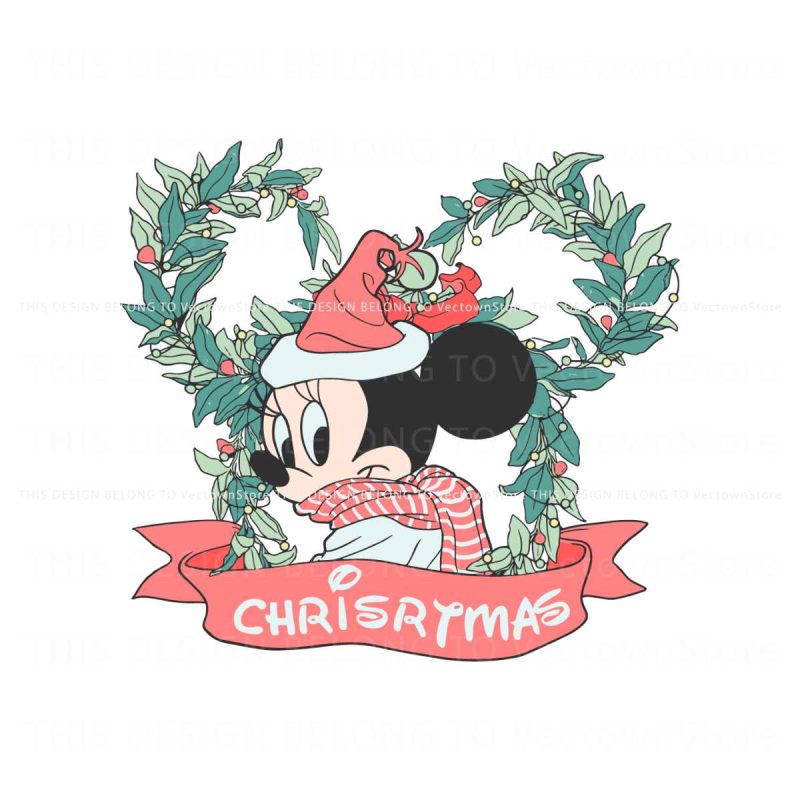 retro-minnie-christmas-wreath-svg-cutting-digital-file
