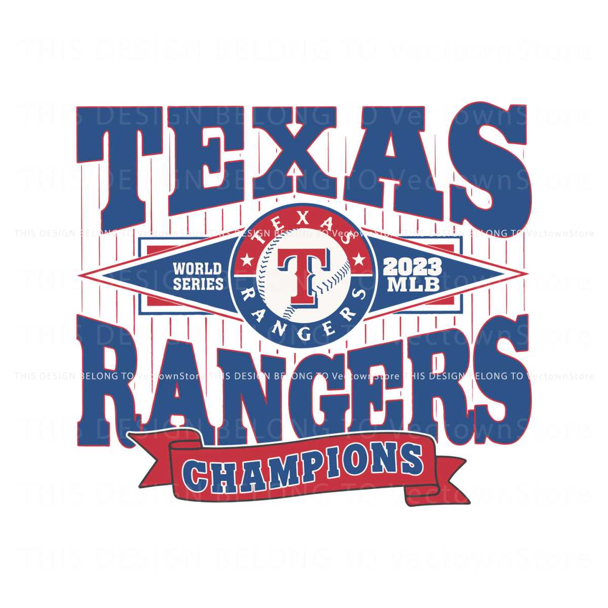 MLB 2023 Texas Rangers World Series Champions SVG File