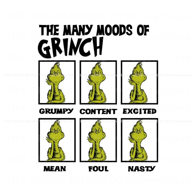 the-many-moods-of-grinch-svg-cutting-digital-file