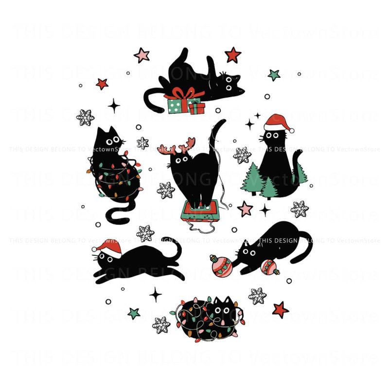 retro-christmas-black-cat-santa-hat-svg-graphic-design-file