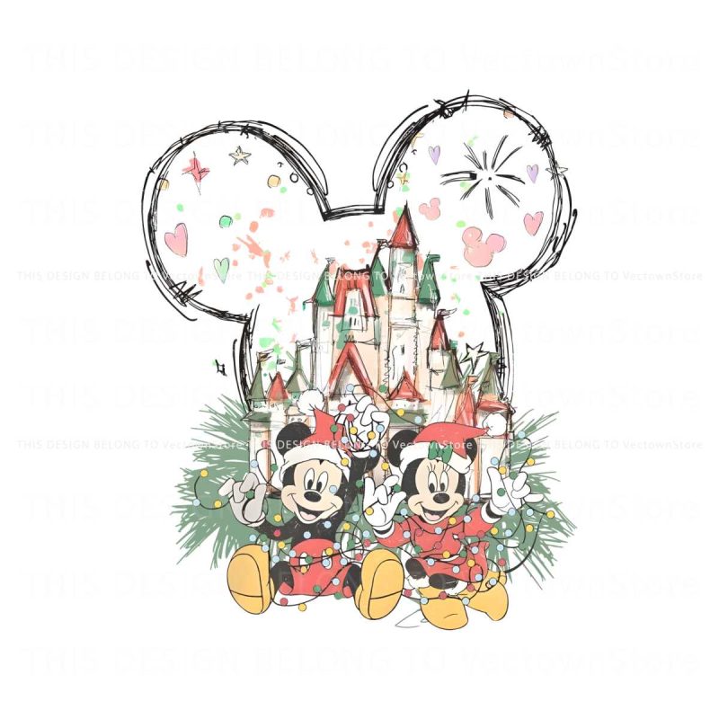 christmas-mickey-minnie-castle-png-sublimation-download