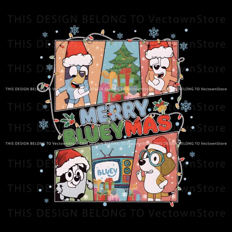 merry-blueymas-christmas-family-bluey-png-download