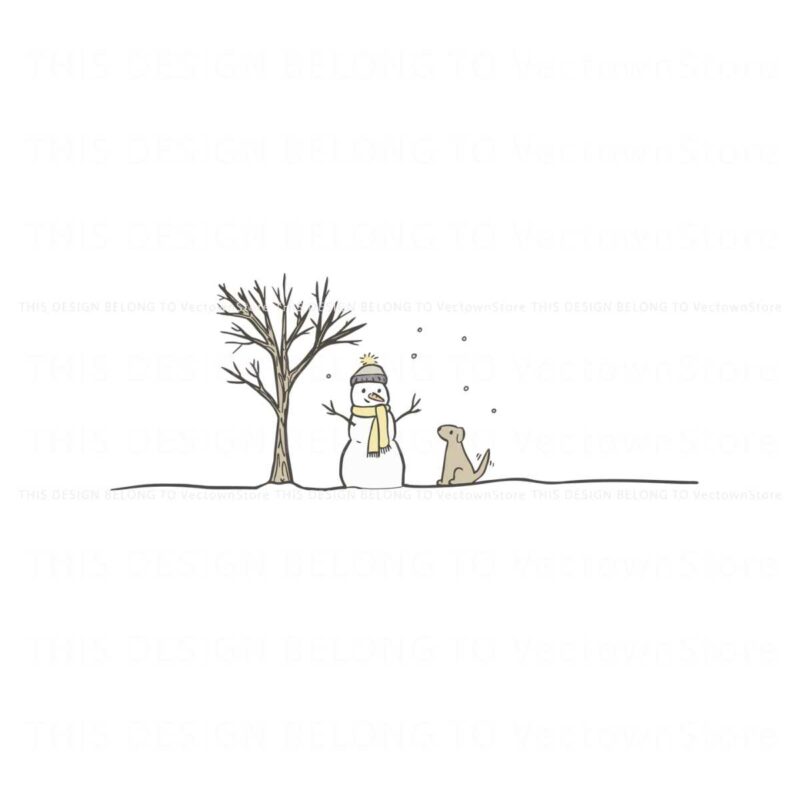 vintage-christmas-snowman-and-dog-svg-digital-file