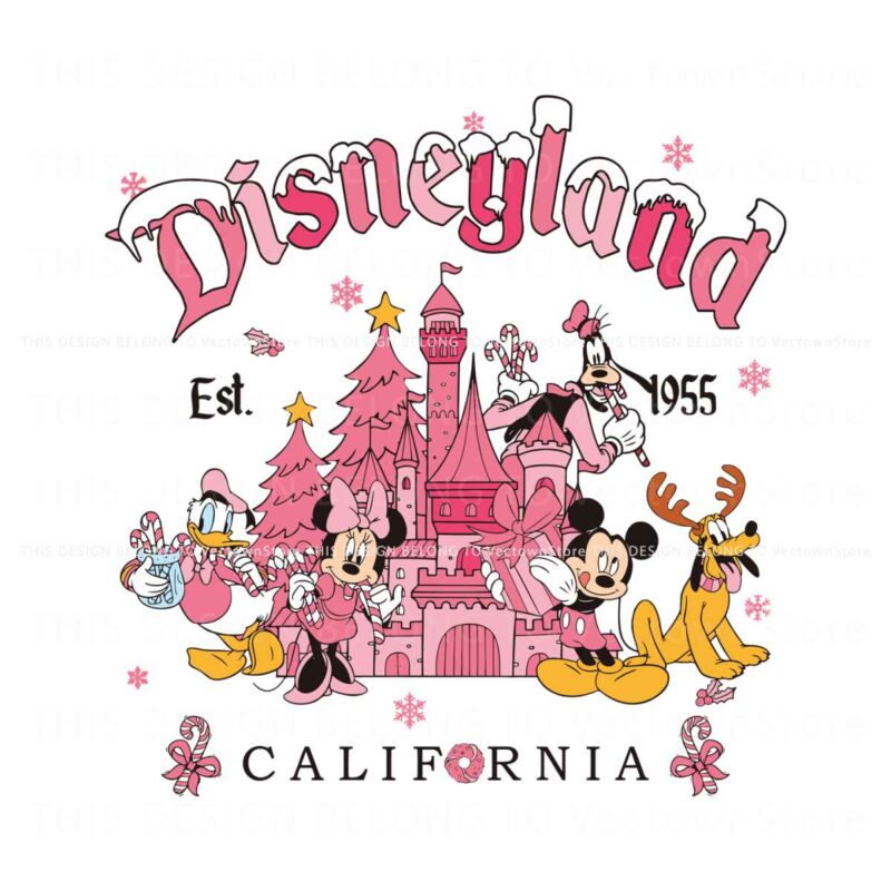 disneyland-pink-christmas-california-est-1955-svg-file