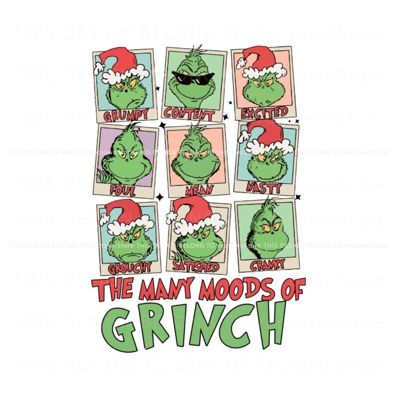 funny-the-many-moods-of-grinch-svg-digital-cutting-file