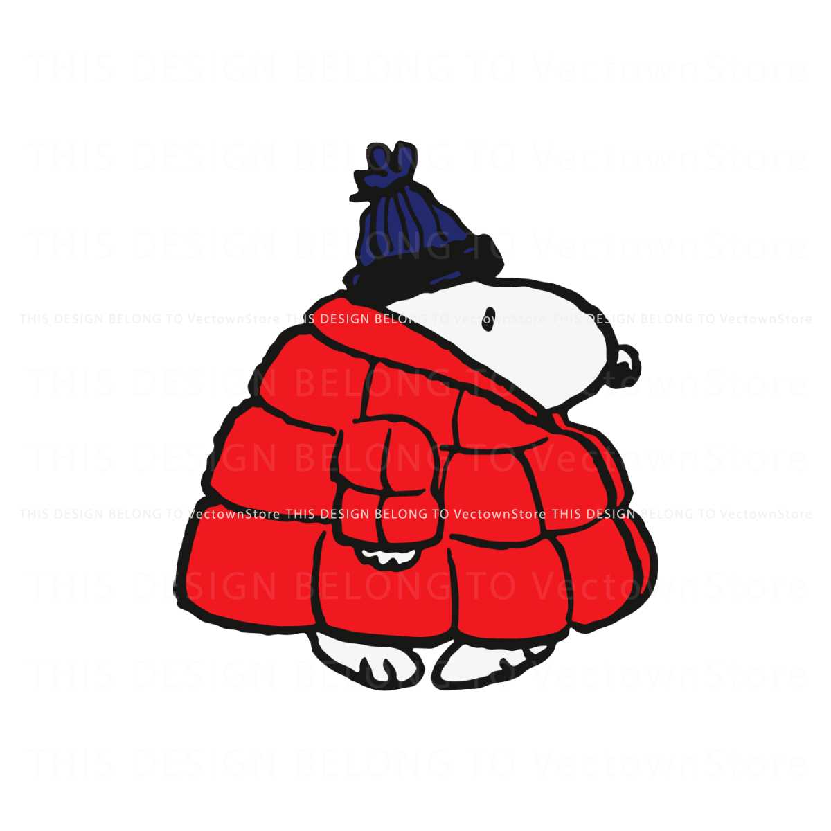 Funny Snoopy Puffy Coat SVG