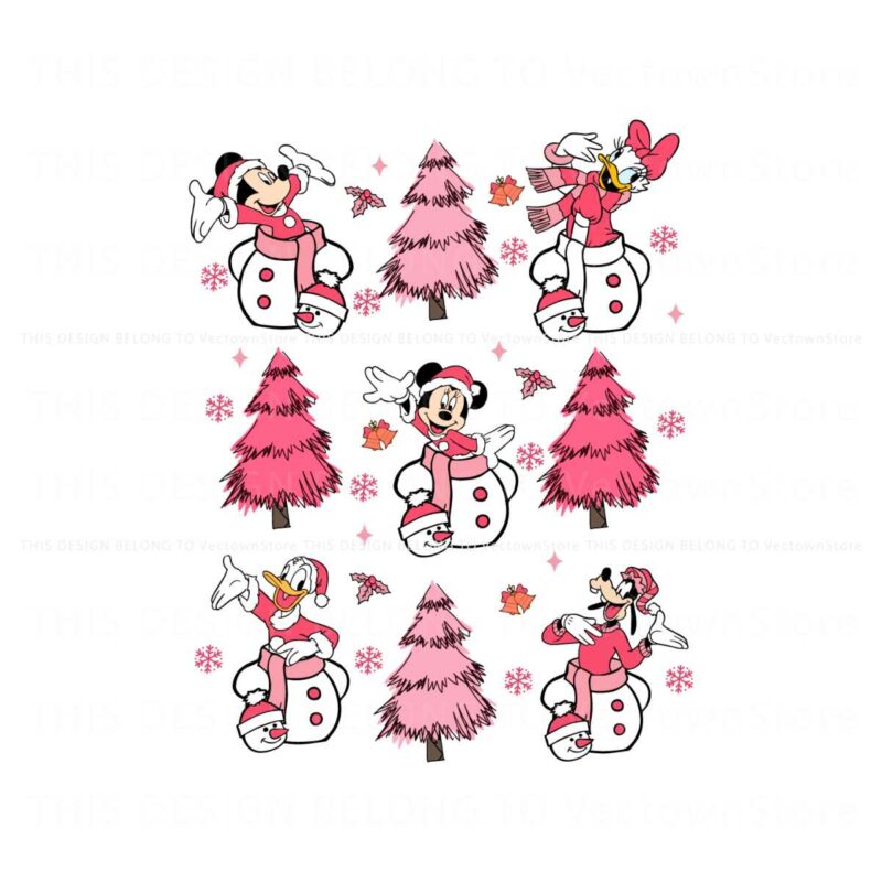 disney-friends-christmas-pink-tree-svg