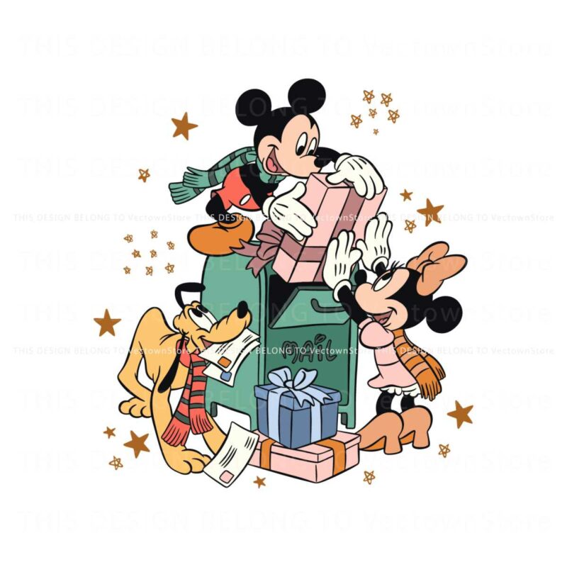 mickey-minnie-pluto-mail-box-svg