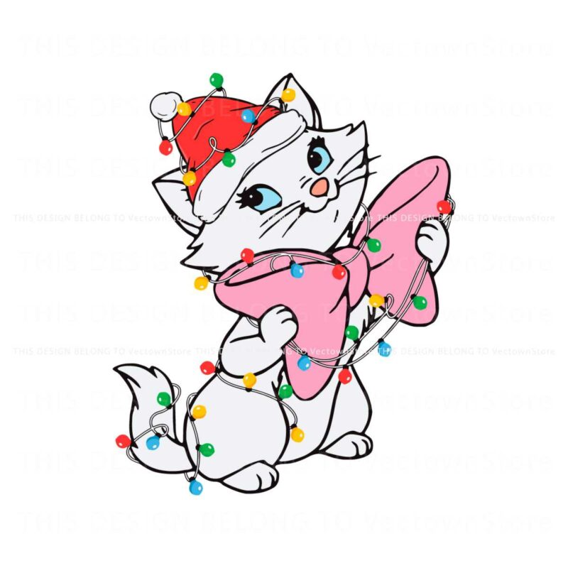 the-aristocats-marie-wear-santa-hat-svg