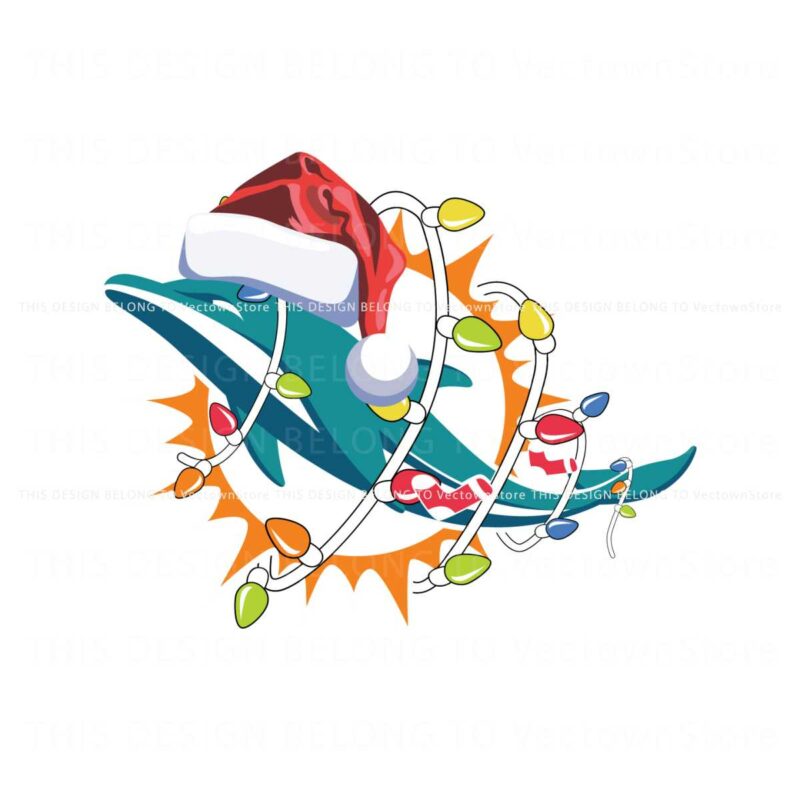 dolphins-with-santa-hat-and-christmas-light-svg