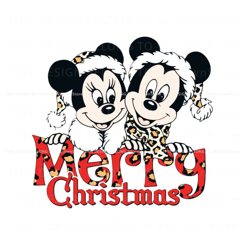 leopard-mickey-minnie-merry-christmas-svg