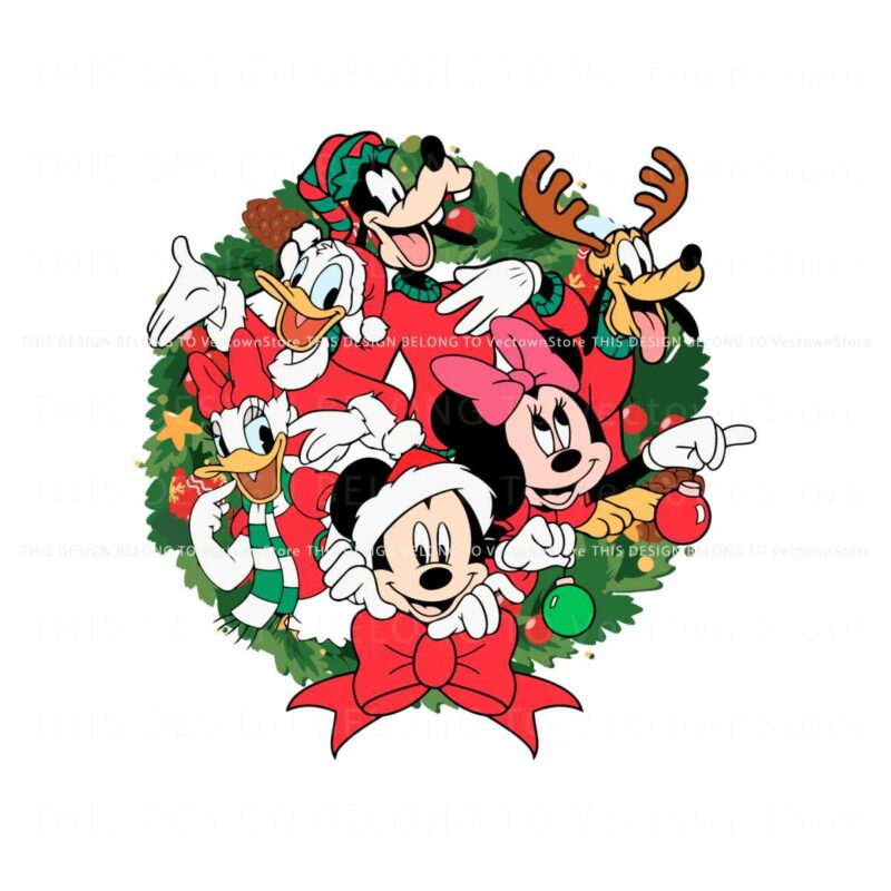 christmas-wreath-mickey-and-friends-svg