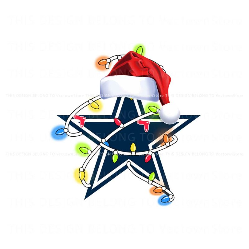 cowboys-with-santa-hat-and-christmas-light-png