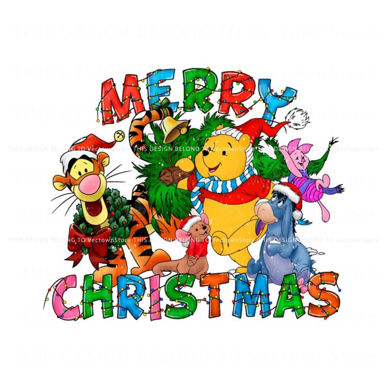 retro-merry-christmas-pooh-friends-png