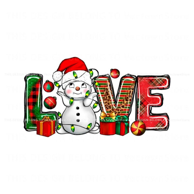 love-snowman-christmas-lights-png