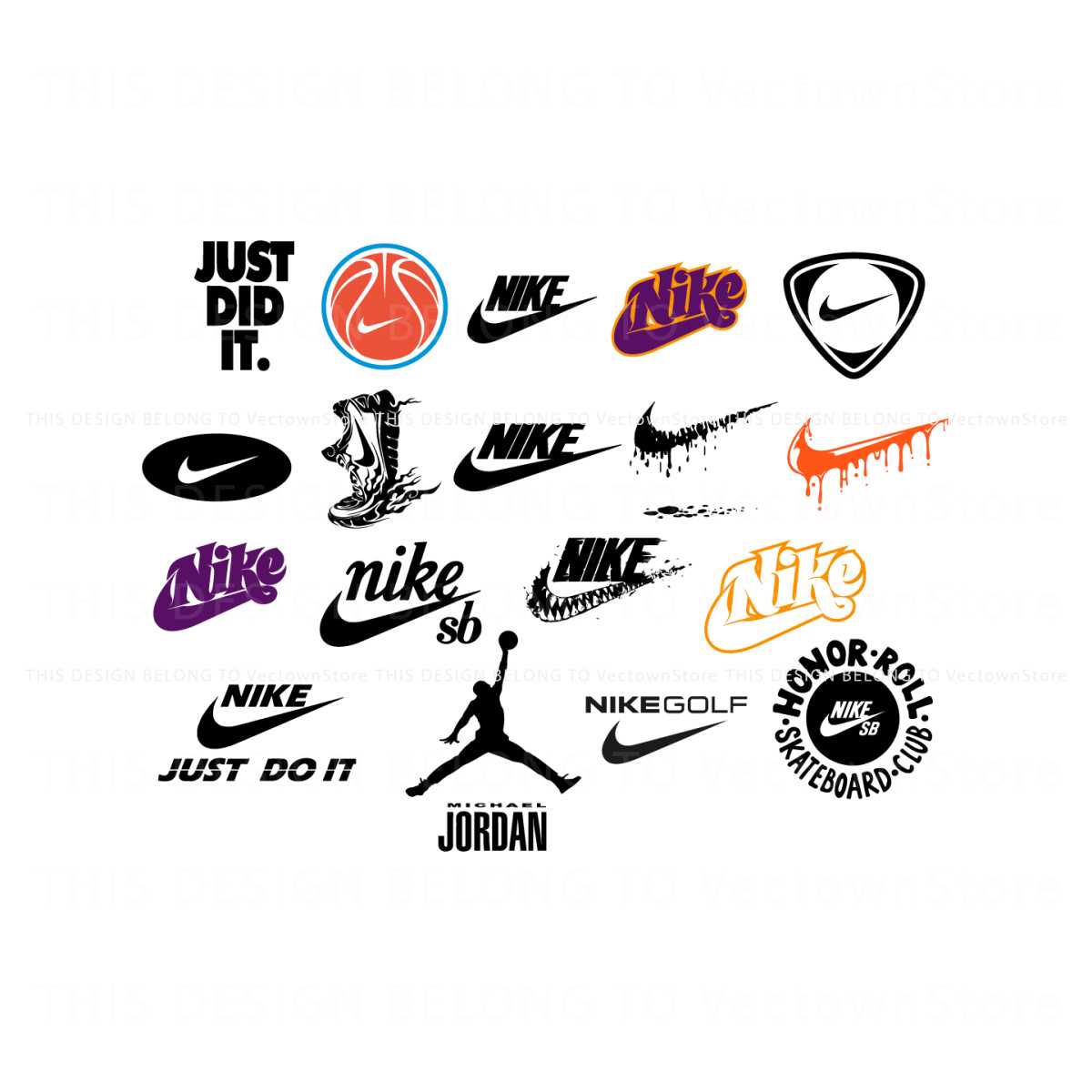 Retro Nike Logo SVG Bundle Download