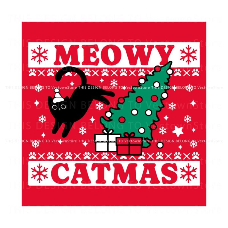 funny-meowy-catmas-black-cat-christmas-tree-svg