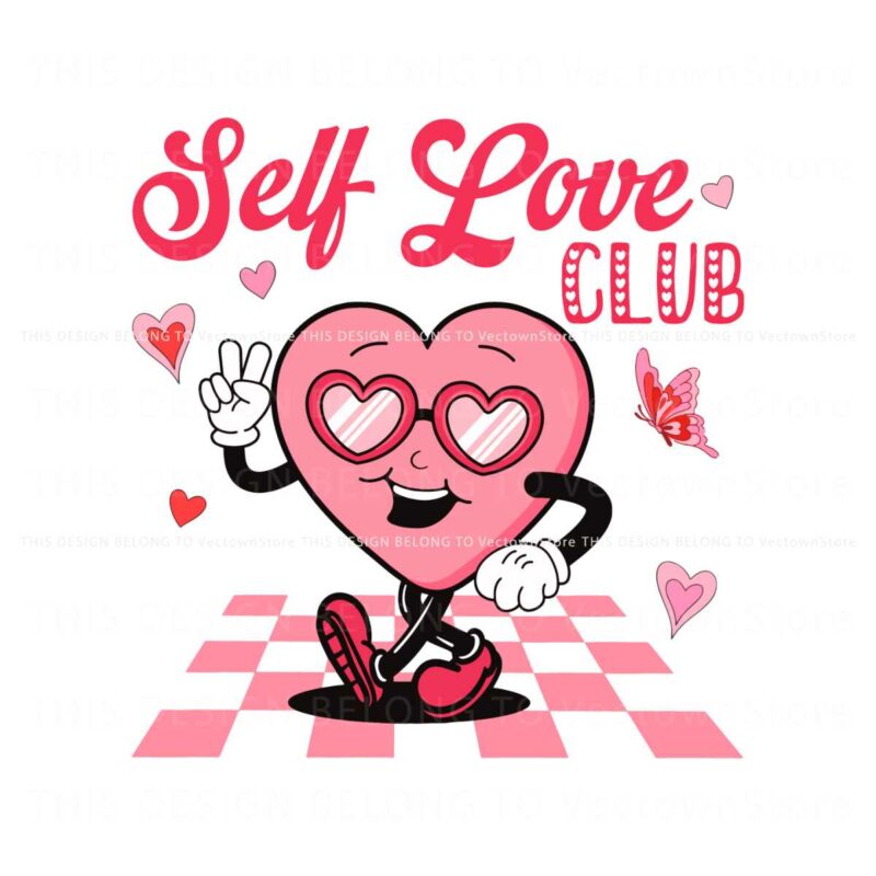 self-love-club-groovy-heart-valentine-svg