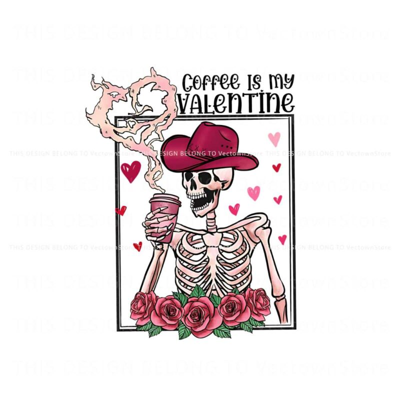 coffee-is-my-valentine-floral-skeleton-png