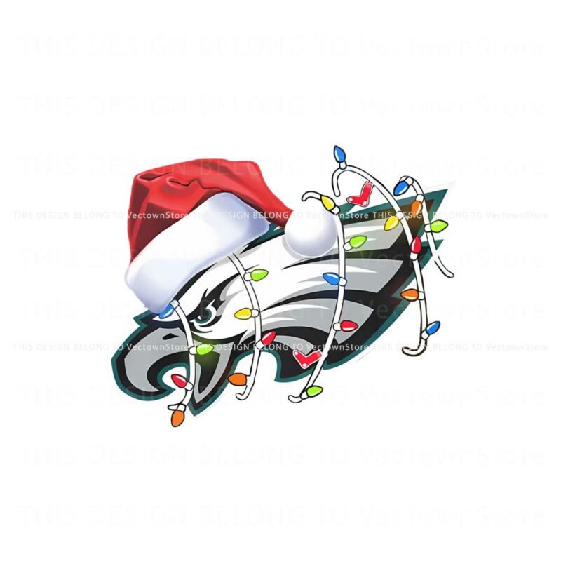 eagles-with-santa-hat-and-christmas-light-png